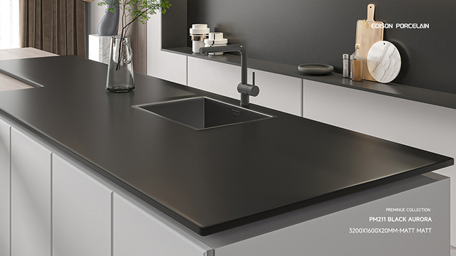 PM211 Black Aurora 3200x1600x20мм-матовый остров